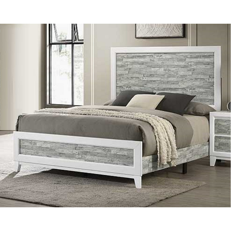 Lit de panneau de lit de style moderne et très moderne 1pc, Gris carbone