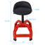 Tabouret pneumatique pivotant à 360 degrés, siège mécanique à roulettes, tabouret mécanique robuste, rouge-126279565