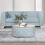 Table basse bleu sarcelle clair avec base à tricoter