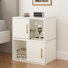 Adavia Nightstand With Sliding Door, 2 Pcs Stackable Cubby Storage Organizers