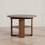 Table de salle à manger extensible ronde à ovale de 109 à 150 cm de large pour 4 à 6 personnes, avec rangement dissimulé et piètement en croix, style ferme moderne.-279206078