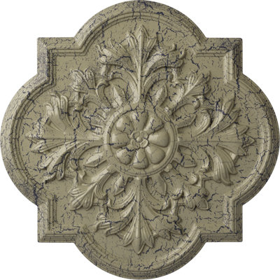 Endurathane Bonetti Ceiling Medallion, 20"OD x 1 3/4"P (Fits Canopies up to 5 1/8")Hand-Painted Castle Stone Crackle Finish