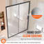 Porte de douche semi-sans cadre 57,7-59 po x 70 po en verre trempé 1/4 po noir mat