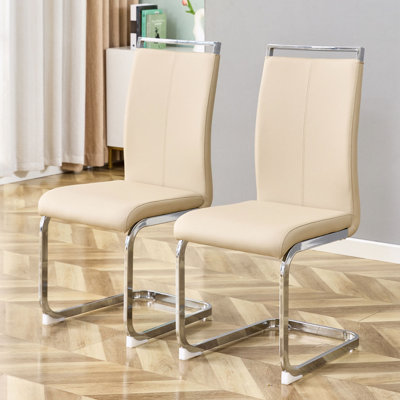 PU Faux Leather High Back Upholstered Dining Chair