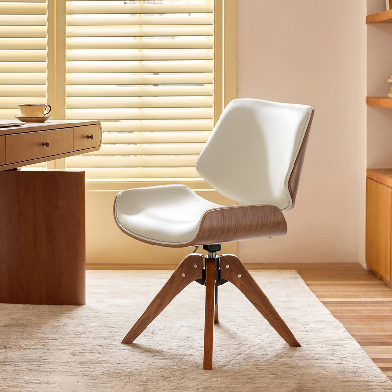 Chaise de bureau Oswina, Ivory Leather