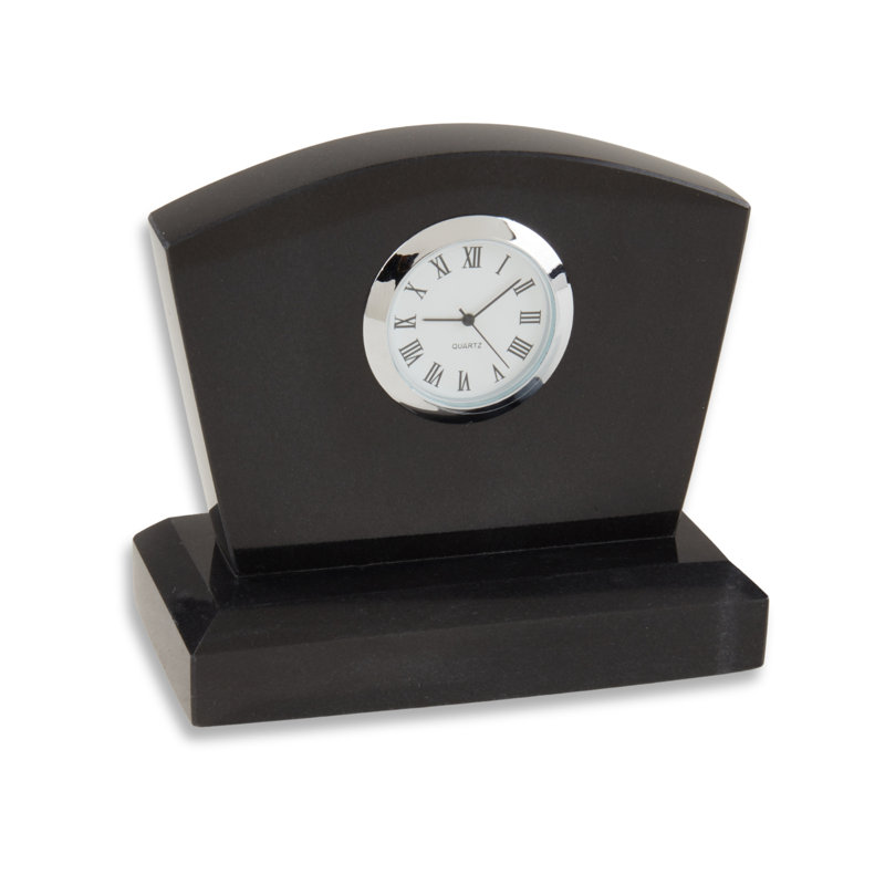Horloge de table analogique à quartz, Noir / argent