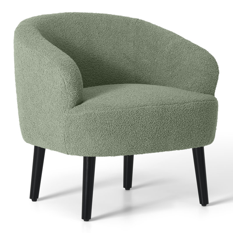 Fauteuil demi-tonneau de 29 po Jenosh, Mélange de polyester vert