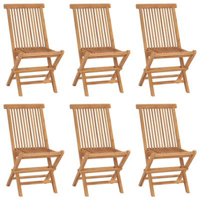 Cordeelia Solid Wood Patio Folding Chair Set of 6