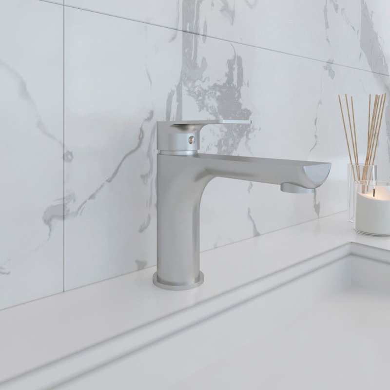 DAX Single Handle Brass Bathroom Faucet, Nickel