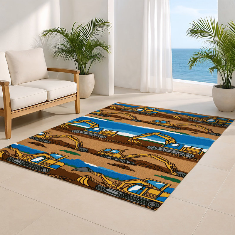 Tapis intérieur et extérieur brun Transport, Rectangulaire 2 pi x 3 pi