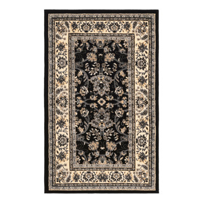 Hanan Floral Black Area Rug
