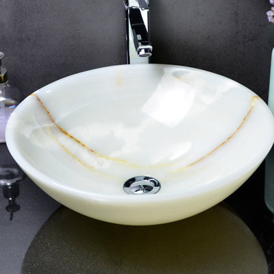 AA Warehousing Matty 16.5 " Stone Circular Bathroom Sink