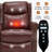 Heat Massage Manual Recliner Chair With Rocker And Swivel In Genuine Leather For Living Room,Red