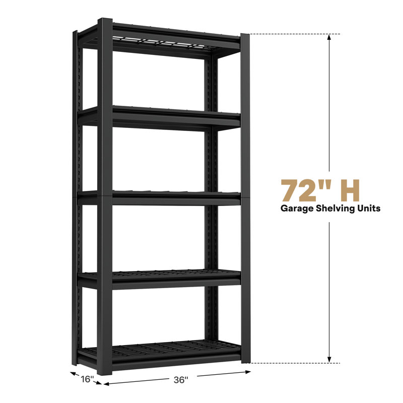 Étagère de rangement à 5 niveaux, étagère de rangement réglable de 3000 lb pour le garage