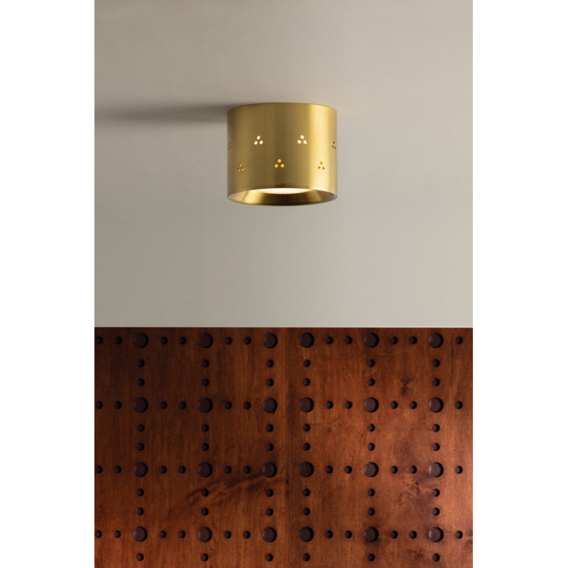 Edisto Flush Mount in Distressed Bronze by Cortney Bishop, Brass
