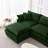 105" 3-seater Sofa L Shaped Sectional Couch Chenille Upholstery Sofa With Ottoman For Living Room And Office-1133387571