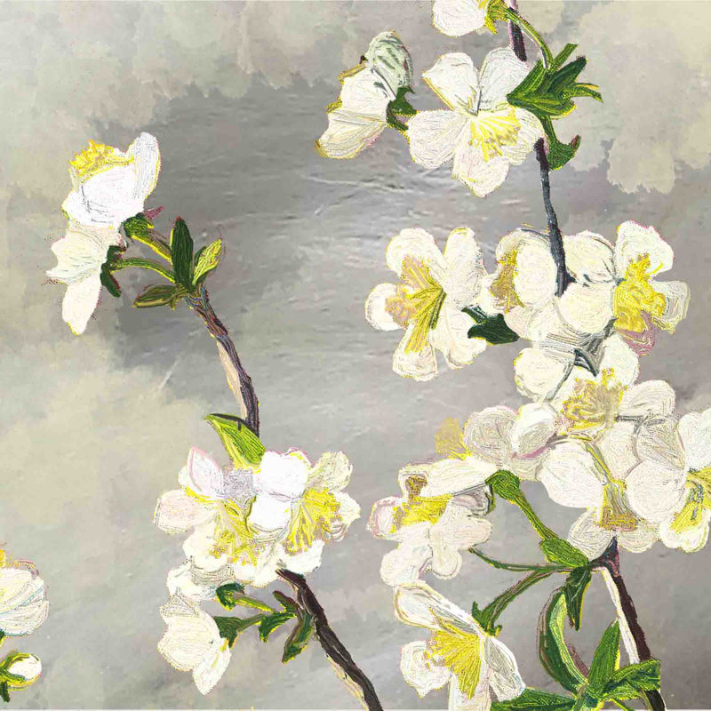 Silver Background - Wrapped Canvas Painting, 101cm H x 101cm W