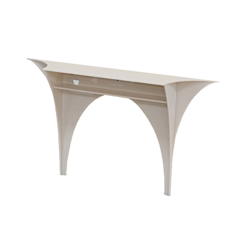 Contemporary Wall Shelf Console with Artistic Arch Silhouette, 23.62" H x 39.37" W x 7.87" D, Gray