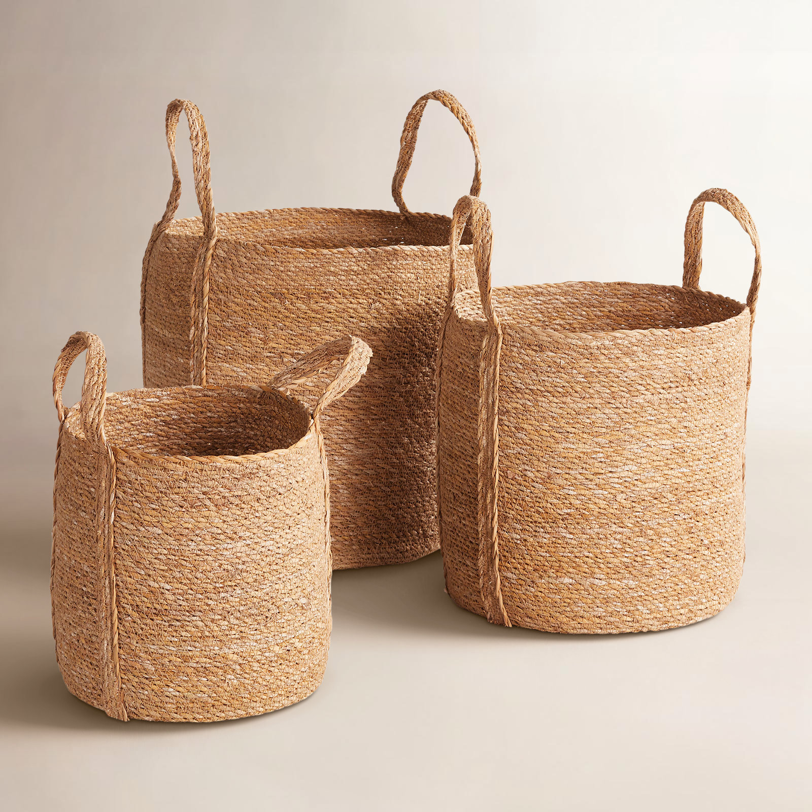 Bayla Handmade Seagrass Decorative Basket - Set of 3