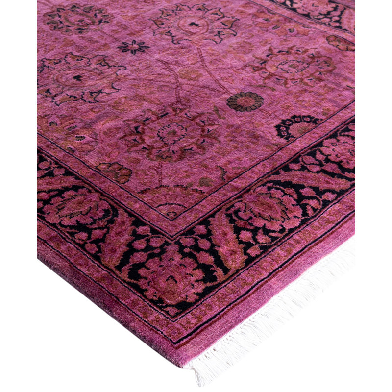 Overdyed Hand-Knotted Wool Modern-Contemporary Purple Runner 3' 0" x 8' 2"