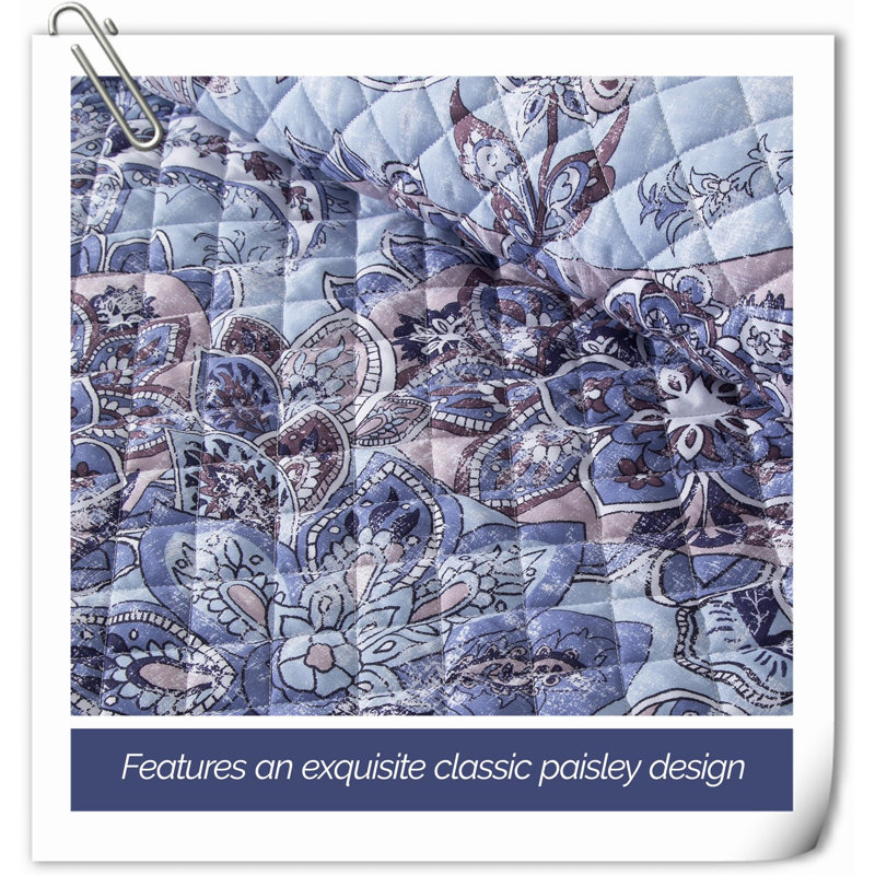 Ensemble de courtepointe en microfibre / polyester Quilts, Courtepointe grande + 2 taies décoratives, Mauve cachemire