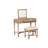 June Natural Two Drawer Flip Top Vanity Set with Stool
