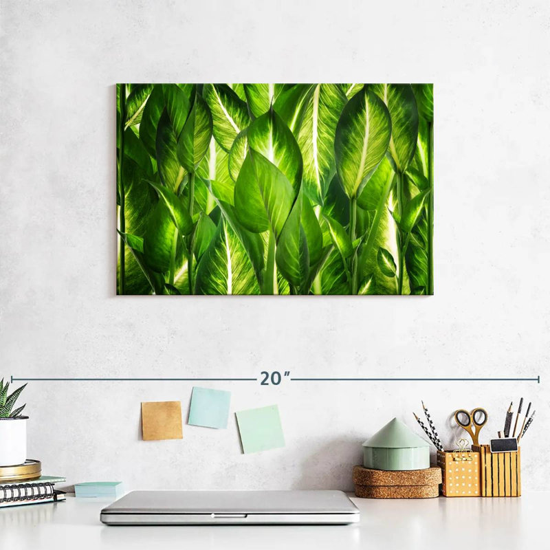 Harnek Backlit Green Leaves, 8" H x 12" W