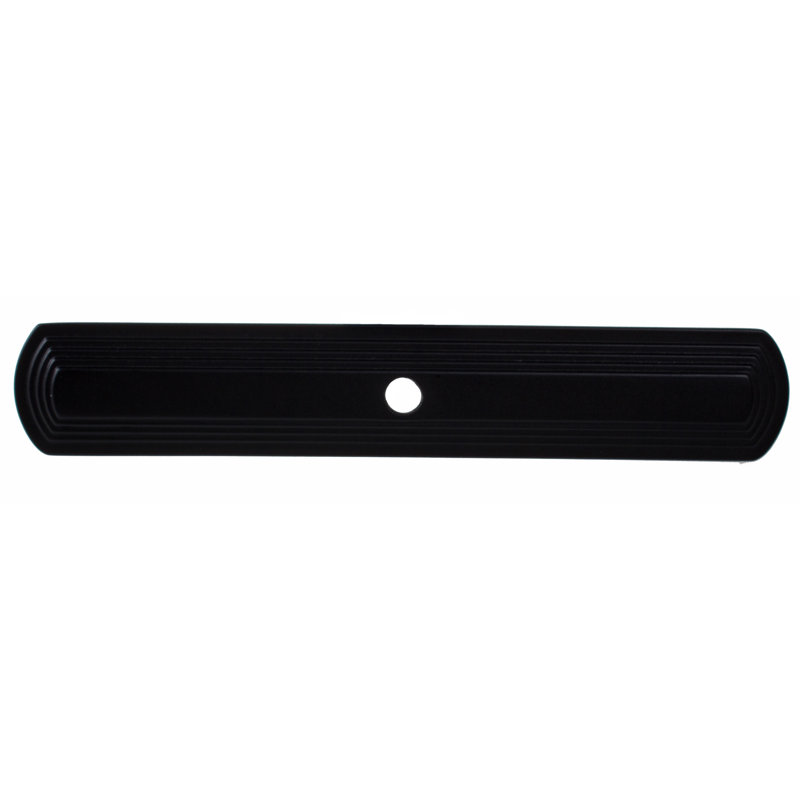 Narrow Rounded Rectangle Cabinet Knob Backplate, Matte Black