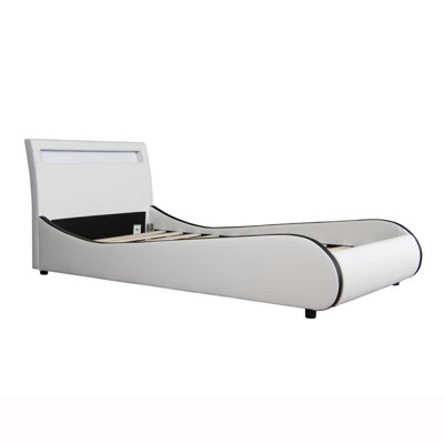 Atropus LED Faux Leather Bed Frame