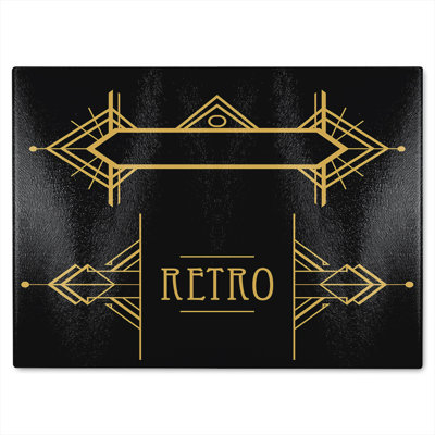 Art Deco Retro Glass Chopping Board