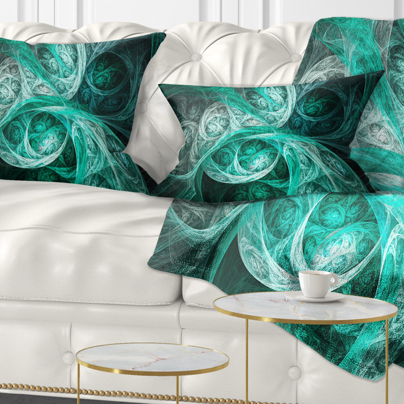 Fractale - coussin à imprimé abstrait, Turquoise
