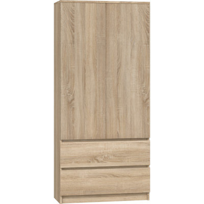 Jonathin 2 Door Solid + Manufactured Wood Wardrobe