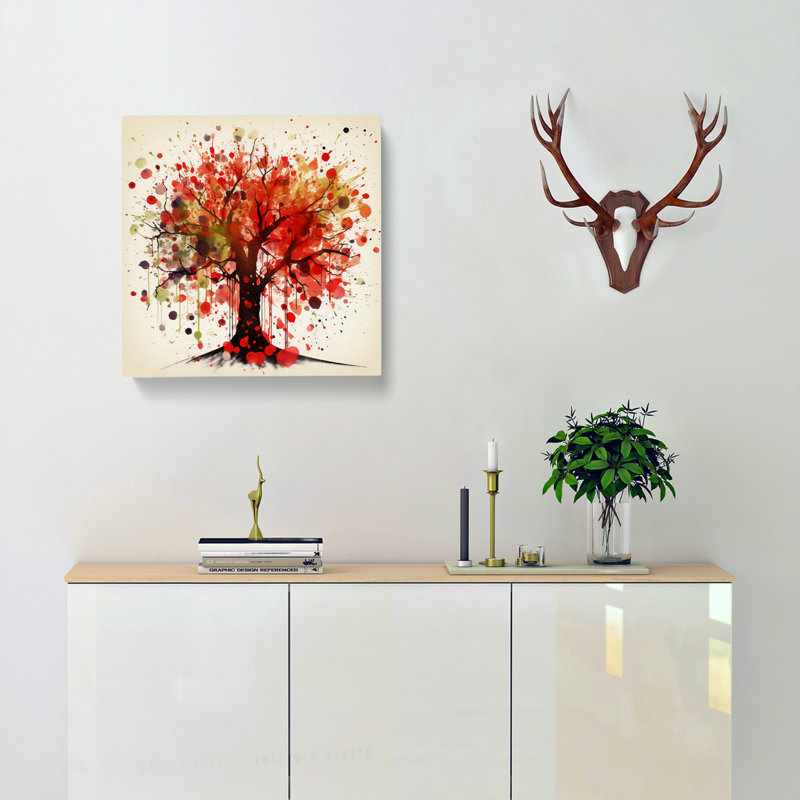 Apple Tree Splatter Art - Print, 35cm H x 35cm W x 3cm D