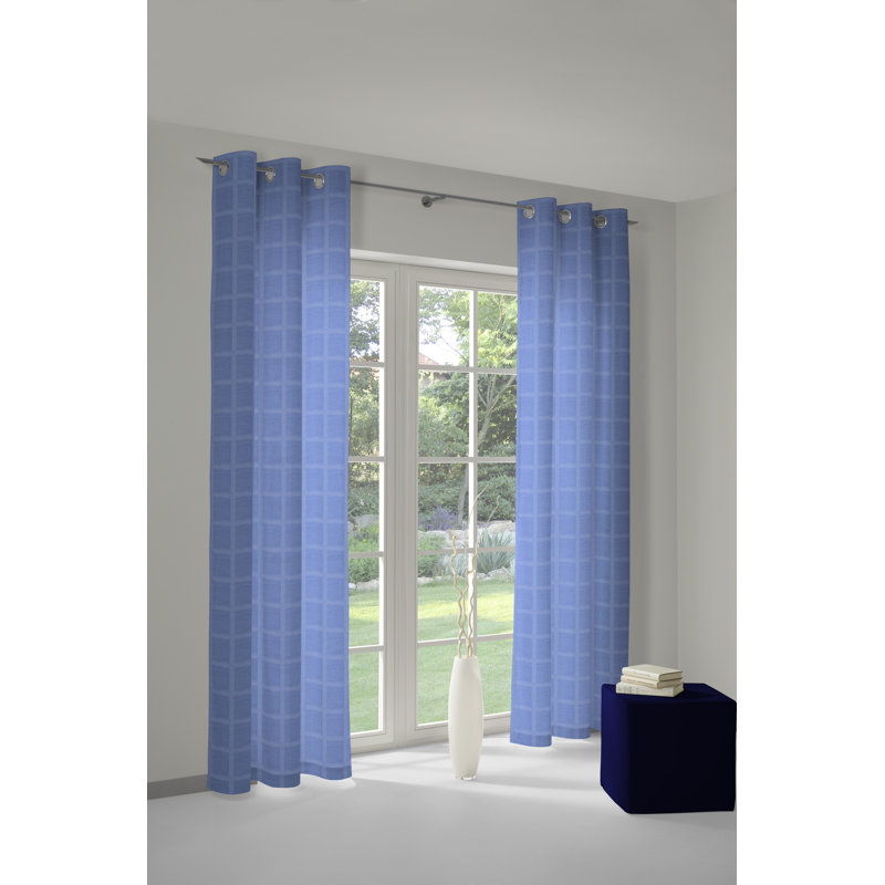 Shire Room Darkening Curtain Single Panel, 132 W x 245 D cm, Blue