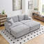 Canapé rembourré avec repose-pieds et coussins décoratifs-78697868