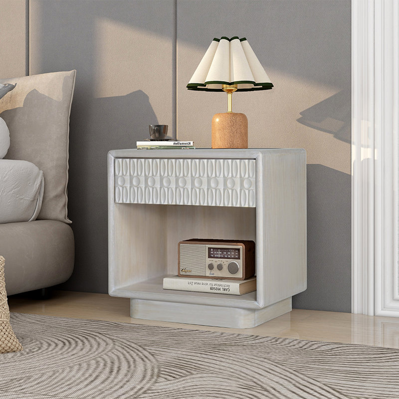 Waterhouse Night stand with 2 drawers in White washed Finish