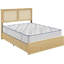 Structure de lit plateforme pleine grandeur avec tête de lit en rotin et 4 tiroirs de rangement, structure en bois composite, lattes de bois, aucun sommier requis, assemblage facile, finition naturelle-129706391-129706388