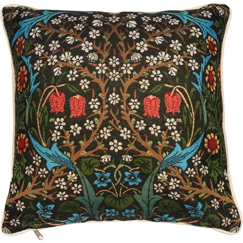 Vintage Floral Embroidered Polyester Euro Pillowcase