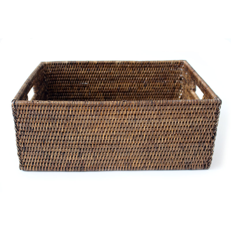Handmade Wicker Decorative Basket, Antique Brown