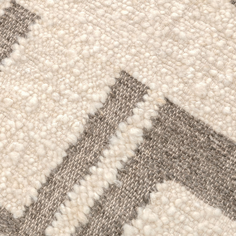 Kavala Handwoven Wool Blend Area Rug, Ivory/Gray, Rectangle 5' x 8'