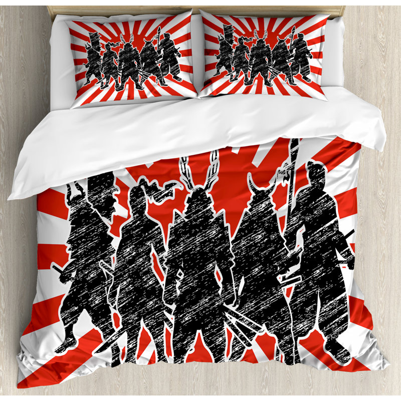 Eclectic Polyester Duvet Cover, Queen Duvet Cover + 2 Standard Shams