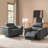  Maltby 45.25" Modern Genuine Leather Dual Motor Power Recliner with Adjustable Headrest-262997829