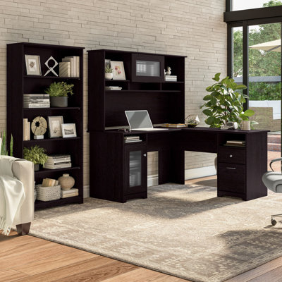 Shelonda 4 Piece L-Shape Computer Desk Office Set with Hutch