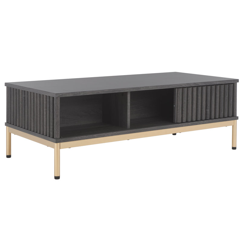 Gyselle Single Coffee Table, Distressed Black/Natural