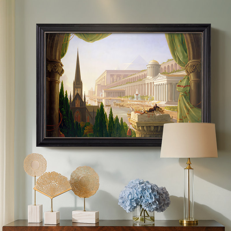 «The Architect's Dream», 1840 - Thomas Cole - Toile encadrée sur mesure, Matte Black Bead, No, 30X44