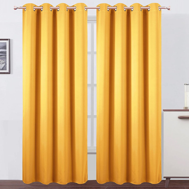 Curtain Pair, 52" W x 84" L, Yellow