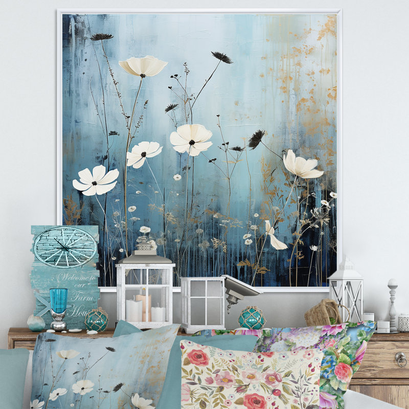 Fleurs sauvages Wander Meadows V, Cadre flottant blanc, H 36 po x l 36 po x P 1,5 po