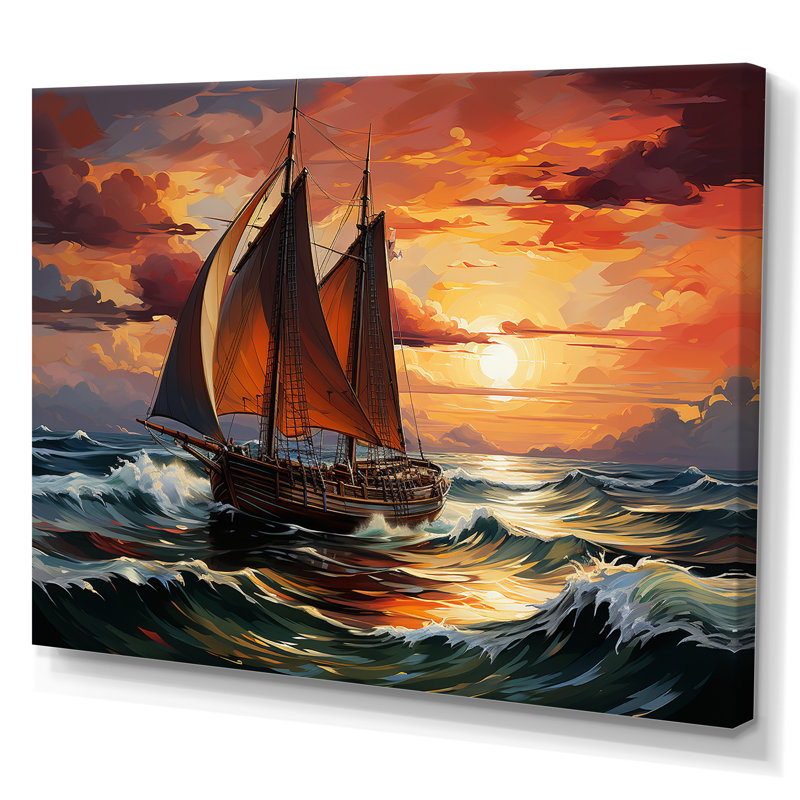 Bateau pirate espagnol Legacy I - bateau à voile, art mural, Toile tendue, H 34 po x l 44 po x P 1,5 po