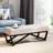 Elegant Bench With Fabric And Graceful Leg Frame Rectangular Featuring Button Tufting Faux Wood Legs