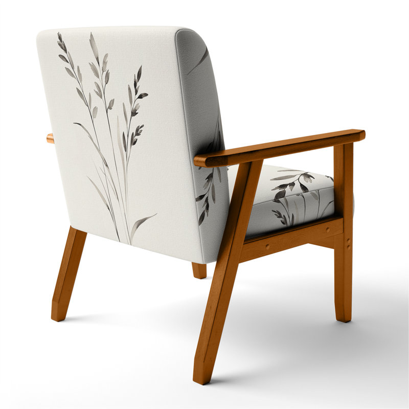 Chaise rembourrée abstraite avec minimalisme, Brown Square Arms